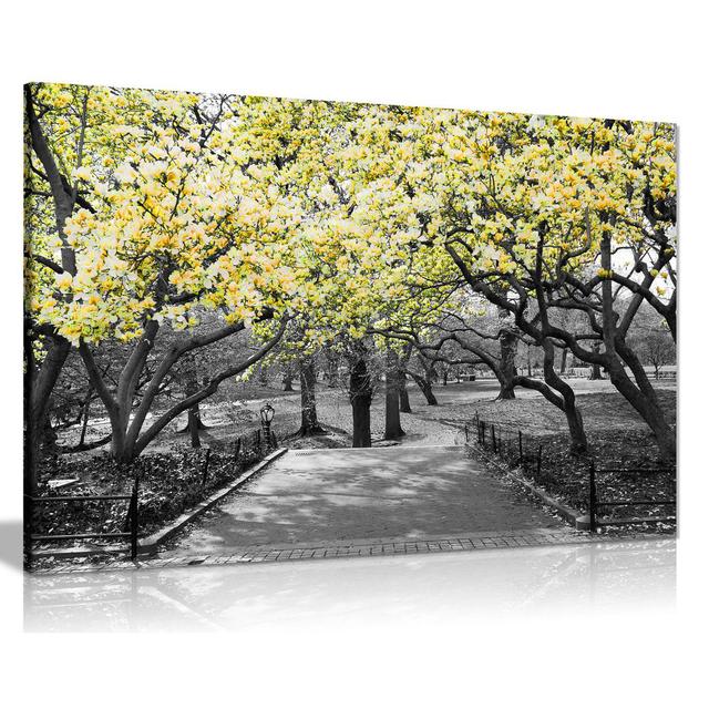 Wrapped Canvas Print Panther Print Size: 51cm H x 76cm W, Colour: Yellow on Productcaster.