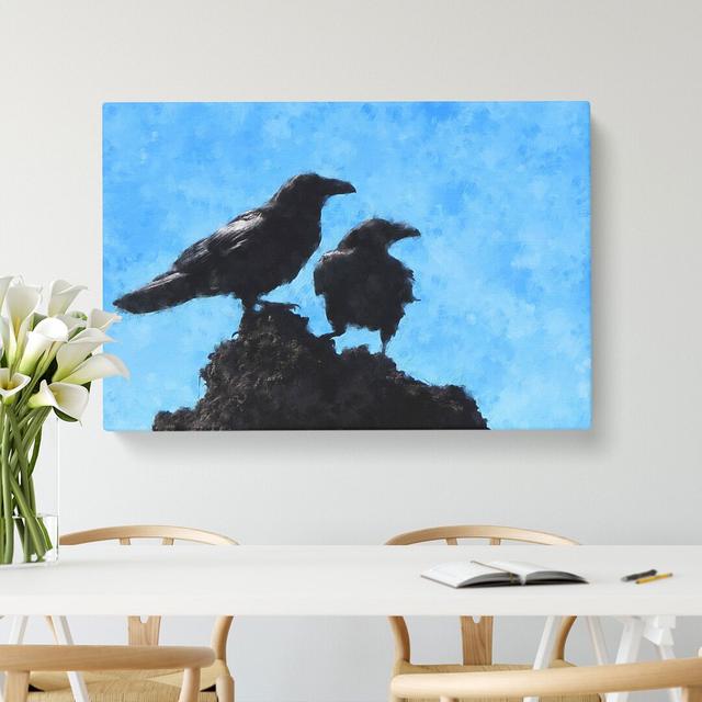 Two Crows - Wrapped Canvas Painting East Urban Home Size: 35cm H x 50cm W x 3cm D on Productcaster.