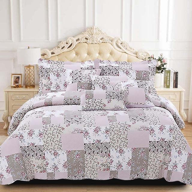 Ortego Polyester Patchwork Bedspread with Pillow Shams August Grove Size: 255 x 275 cm Bedspread - 2 Shams on Productcaster.