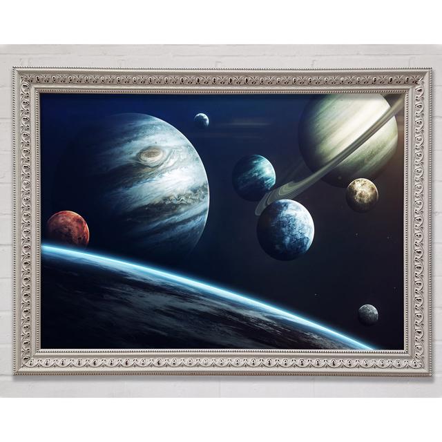 Out In Space Planets Framed Print Bright Star Size: 21cm H x 29.7cm W x 3cm D on Productcaster.