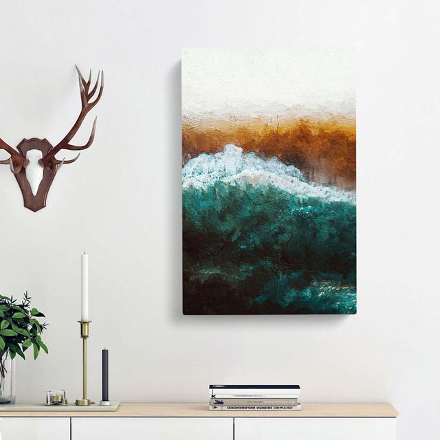 Beach in Santa Monica in Abstract - Wrapped Canvas Painting Pint East Urban Home Size: 60cm H x 40cm W x 3cm D on Productcaster.