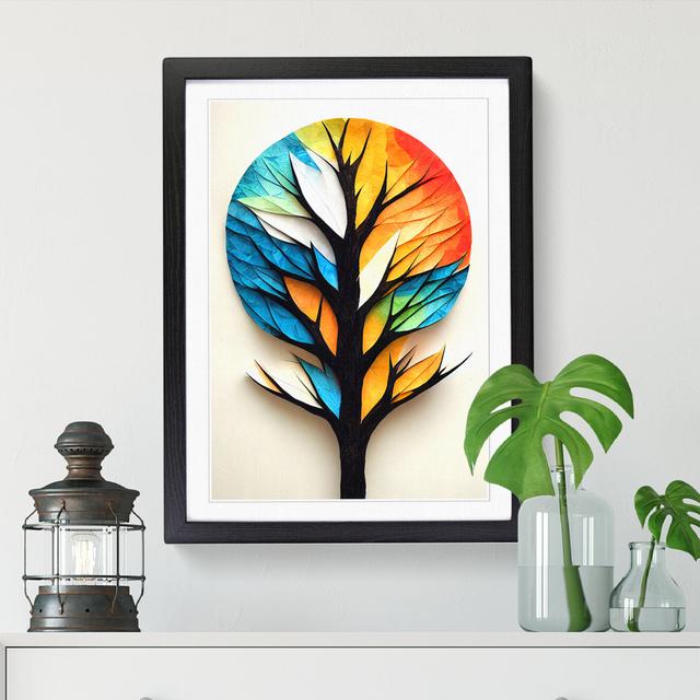 Tree Paper Mache - Wrapped Canvas Graphic Art Marlow Home Co. Size: 64cm H x 46cm W x 2cm D, Frame Option: Walnut on Productcaster.