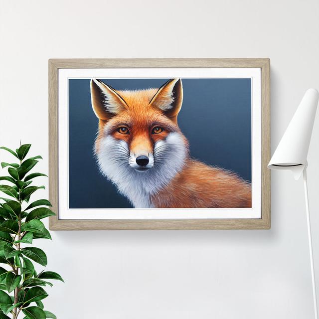 Electrifying Fox - Picture Frame Painting Alpen Home Size: 25cm H x 34cm W x 2cm D, Frame Colour: Oak on Productcaster.