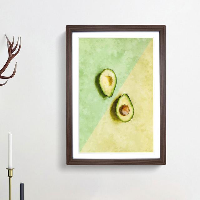 Avocado Split - Picture Frame Painting Print East Urban Home Size: 87cm H x 62cm W x 2cm D, Frame Option: Walnut Framed on Productcaster.