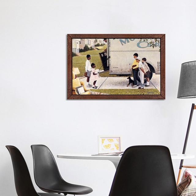 Moving in (New Kids in the Neighbourhood) by Norman Rockwell - Graphic Art Print on Canvas East Urban Home Frame Option: Brown Framed, Size: 66cm H x on Productcaster.