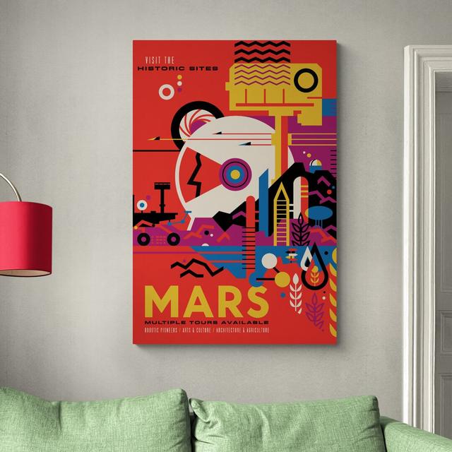 Mars - JPL Travel Poster - Canvas Wall Art Framed Print - Various Sizes Happy Larry Size: 41cm H x 31cm W x 4cm D on Productcaster.