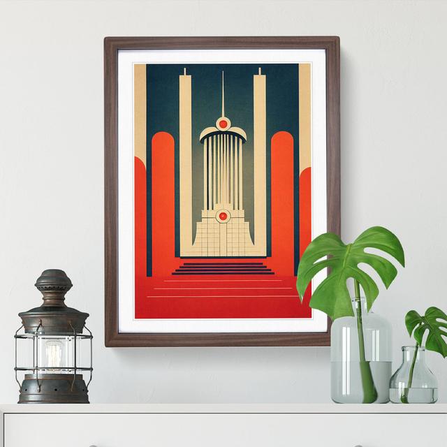 Art Deco Architecture No.5 - Print Marlow Home Co. Format: Walnut Framed Paper, Size: 64cm H x 46cm W x 2cm D on Productcaster.