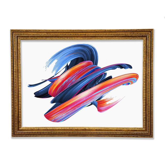 Swirl Of Paint On White Framed Print Ivy Bronx Size: 59.1cm H x 84.1cm W x 3cm D on Productcaster.