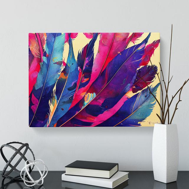 Bird Feather Splash Vol.4 - Wrapped Canvas Graphic Art Latitude Vive Size: 35cm H x 50cm W x 3cm D on Productcaster.