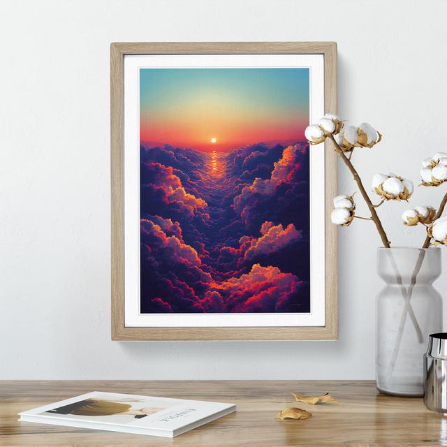 Cloudy Sunset No.4 - Single Picture Frame Print 17 Stories Size: 64cm H x 46cm W x 2cm D, Frame Colour: Oak on Productcaster.