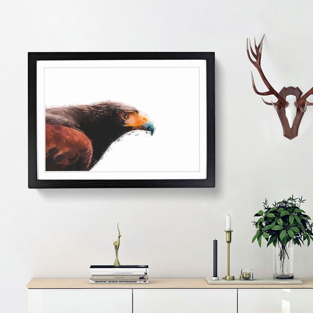 Golden Eagle - Picture Frame Painting Print East Urban Home Size: 48cm H x 65cm W x 2cm D, Frame Option: Black Framed on Productcaster.