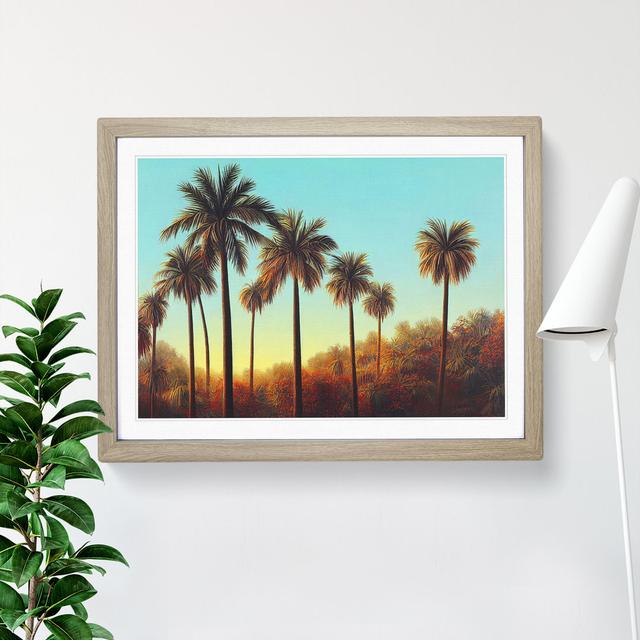 Inspiring Palm Trees - Single Picture Frame Print 17 Stories Frame Colour: Oak, Size: 25cm H x 34cm W x 2cm D on Productcaster.