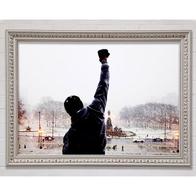 Rocky Balboa On The Steps - Print Rosalind Wheeler Size: 100cm H x 141.4cm W x 3cm D on Productcaster.