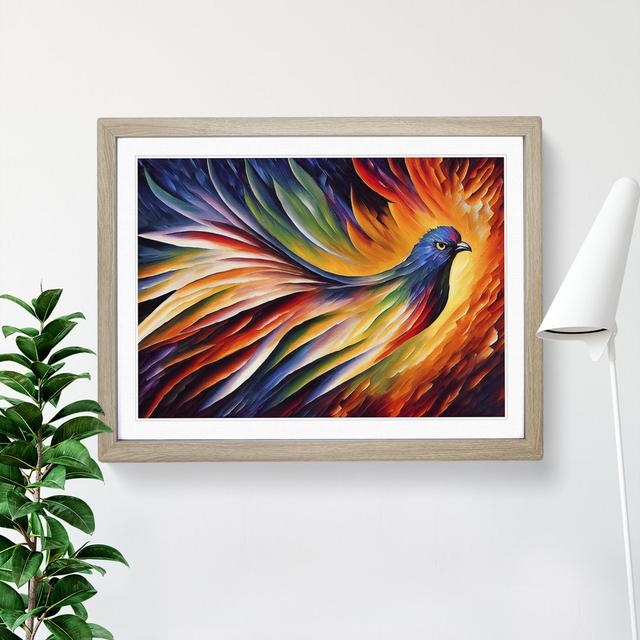 XH1022-6910X Phoenix Bird Painting Vol.3 Abstract - Single Picture Frame Print Marlow Home Co. Frame Colour: Oak, Size: 34cm H x 46cm W x 2cm D on Productcaster.