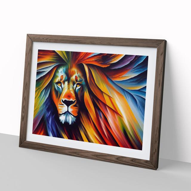 Lion Vol.3 Abstract - Picture Frame Graphic Art 17 Stories Size: 25cm H x 34cm W x 2cm D, Frame Colour: Walnut on Productcaster.