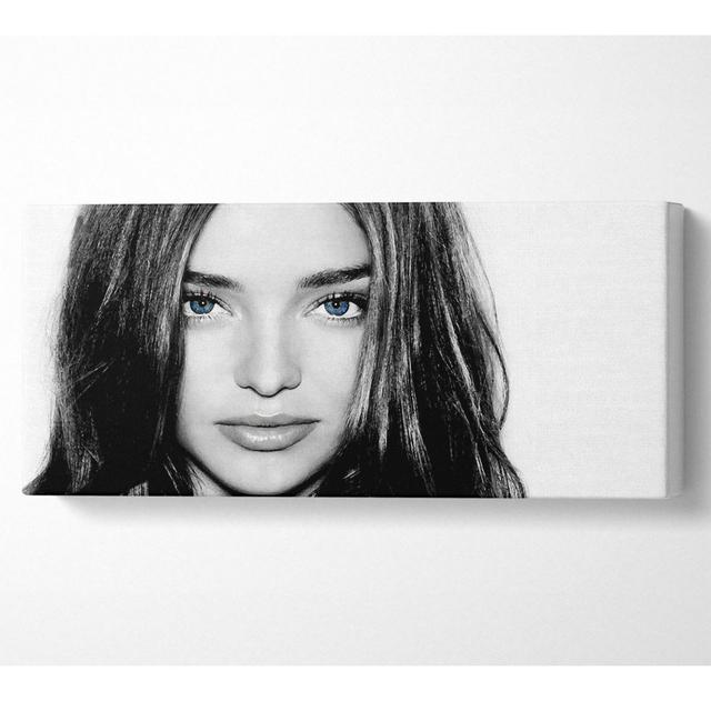 Miranda Kirr Face B N W - Wrapped Canvas Art Prints Ebern Designs Size: 71cm H x 162.5cm W on Productcaster.