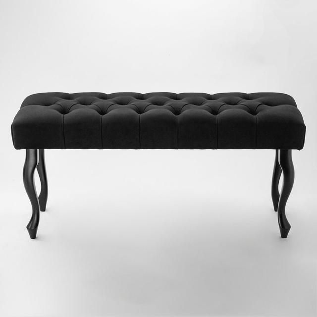 Upholstered Bench bench4home Leg Colour: Black, Upholstery Colour: Black, Size: H45 x W60 x D30cm on Productcaster.