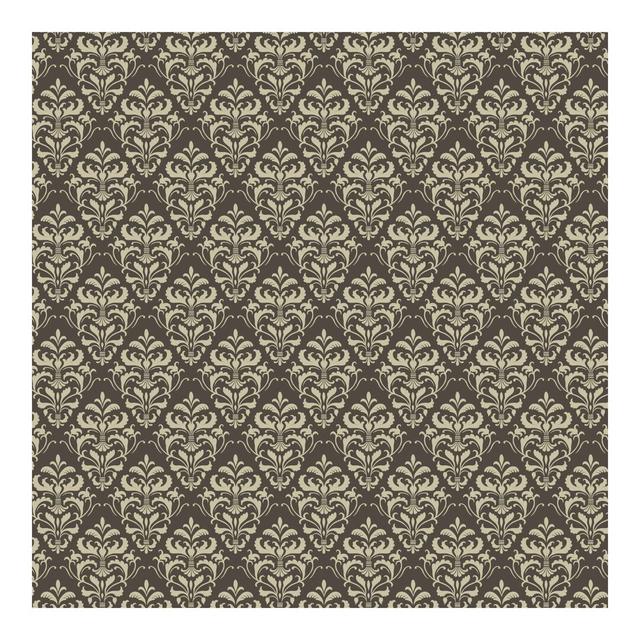 Chocolate Baroque Semi-Gloss Wallpaper Roll East Urban Home Colour: Grey/Cream, Material quality: Standard (110g/m²), Size: 1.92m x 192cm on Productcaster.