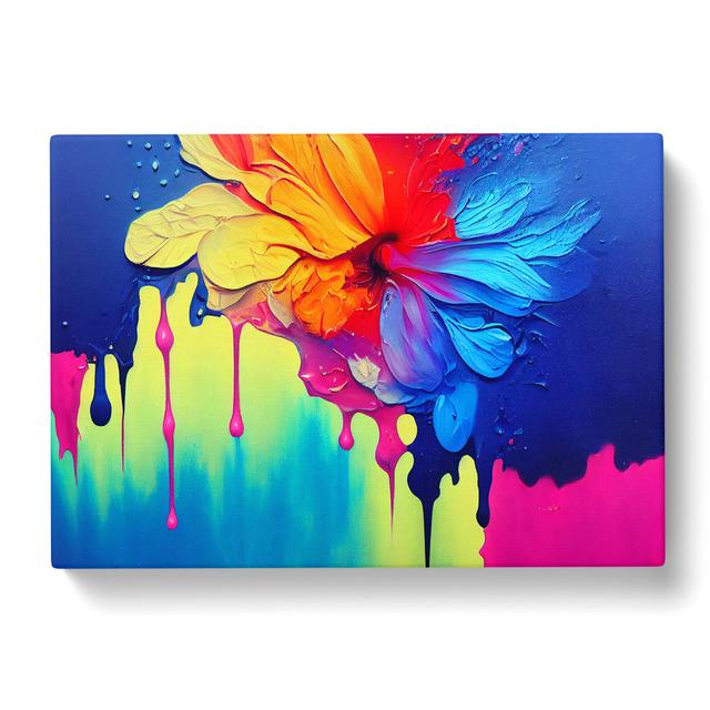 Luminous Modern Flower Art Abstract - Wrapped Canvas Painting Metro Lane Size: 40cm H x 60cm W x 3cm D on Productcaster.