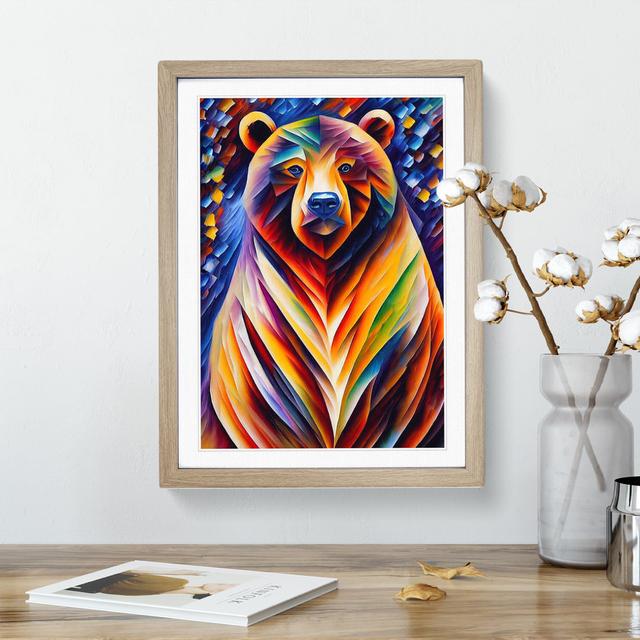 XV1022-3555X Portrait Of A Bear No.4 - Print Alpen Home Format: Oak Framed, Matte Colour: White, Size: 34cm H x 25cm W on Productcaster.