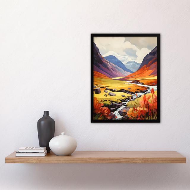 Scotland Glencoe Valley Vibrant Mountains Heather Shrubs - Single Picture Frame Print Alpen Home on Productcaster.