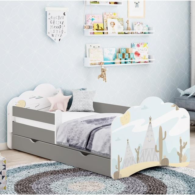 Rotteck Cot Bed / Toddler (70 x 140cm) Bed Frame with Drawers Harriet Bee Colour (Bed Frame): Dark Grey on Productcaster.