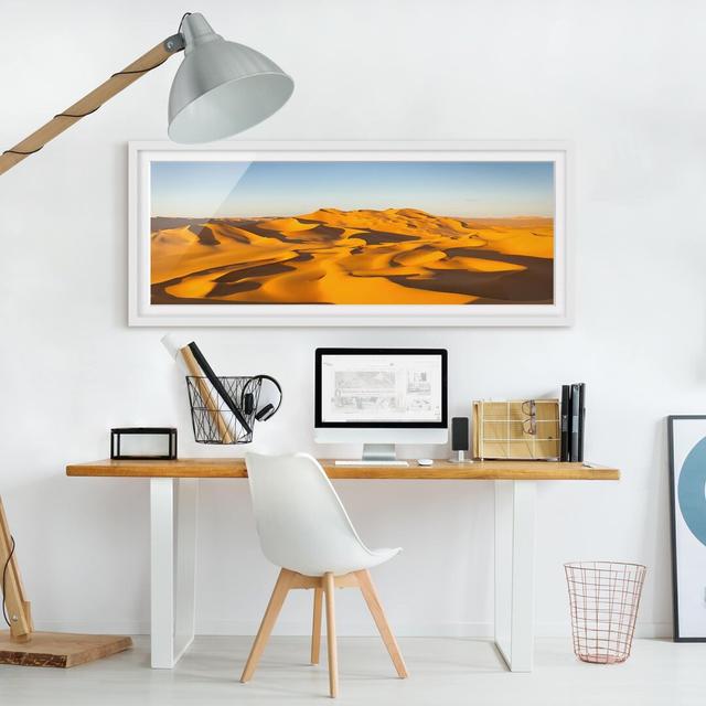 Murzuq Desert in Libya - Picture Frame Photograph Gracie Oaks Size: 30cm H x 75cm W x 2cm D, Frame Option: White Framed on Productcaster.