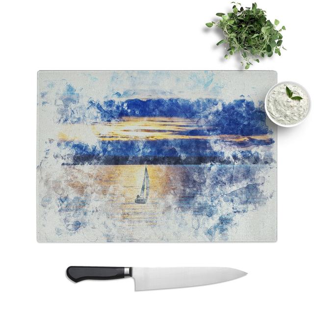 Sailing Boat Vol.1 Watercolour Chopping Board East Urban Home Size: 28.5cm W x 39cm L on Productcaster.