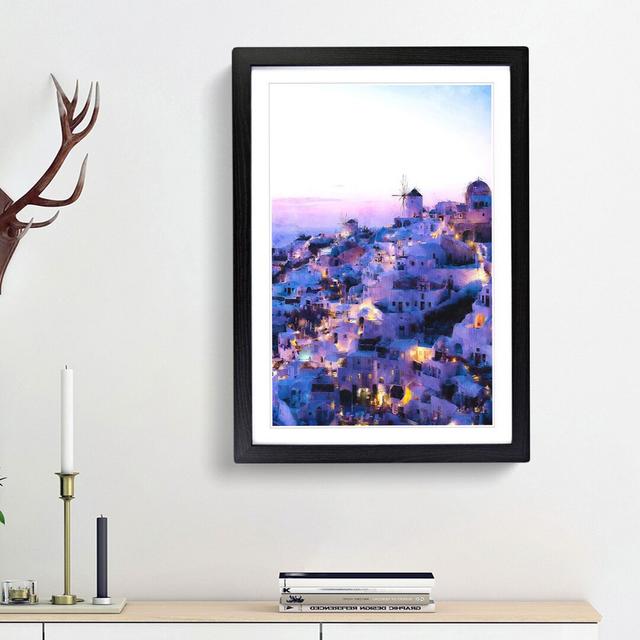 The Oia Santorini Skyline in Greece - Picture Frame Painting Print East Urban Home Size: 33cm H x 24cm W x 2cm D, Frame Option: Black Framed on Productcaster.