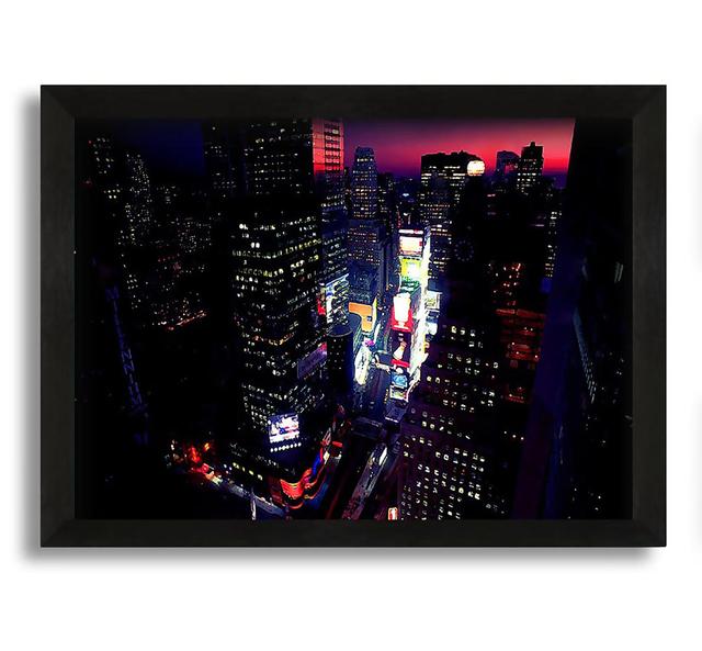 New York City Pink Skies from Above - Picture Frame Photograph in Canvas Brayden Studio Size: 30cm H x 42cm W x 10cm D on Productcaster.