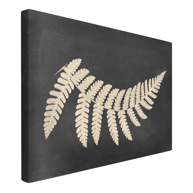 Fern with Linen Structure Iv - Wrapped Canvas Graphic Art Bay Isle Home Format: 330g/m² recycled canvas, Size: 40cm H x 60cm W on Productcaster.