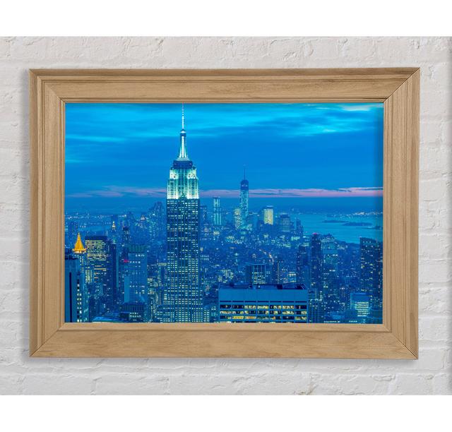 Empire State Building Blues - Single Picture Frame Art Prints Bright Star Size: 21cm H x 42cm W x 8cm D on Productcaster.