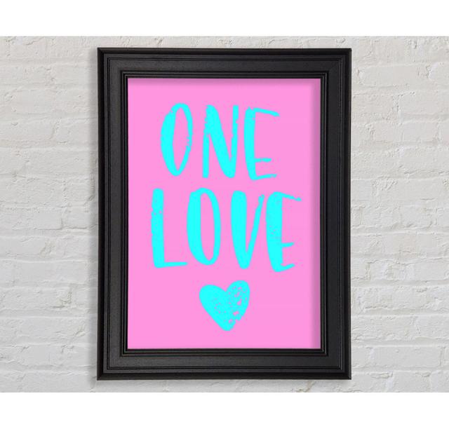 One Love Framed Print Wall Art Happy Larry Size: 59.7cm H x 42cm W x 8cm D, Format: Black Framed Paper on Productcaster.