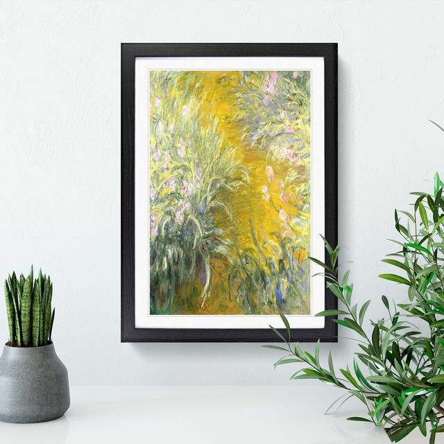 The Path Through the Irises by Claude Monet - Picture Frame Painting East Urban Home Frame Option: Black Framed, Size: 48cm H x 36cm W x 2cm D on Productcaster.