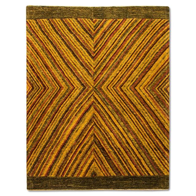 Cerqueira Chevron Handmade Hand-Knotted Rectangle: 169' X 134' Multicolor Area Rug Bloomsbury Market on Productcaster.