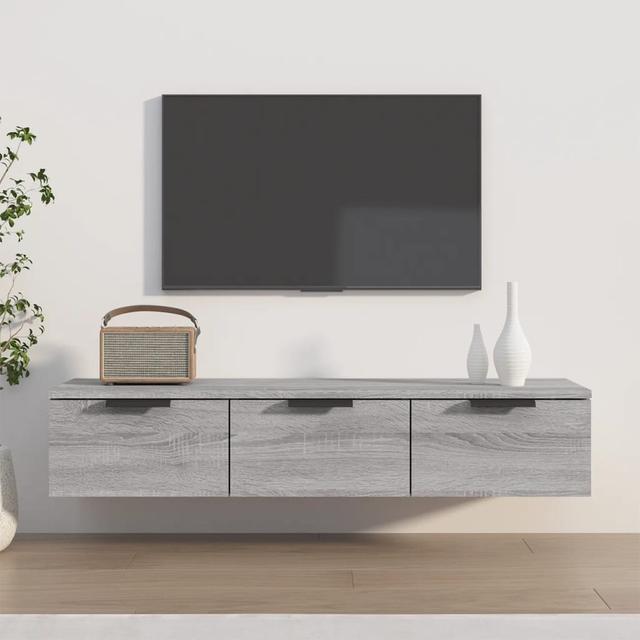 Brayden Studio Wall Cabinet High Gloss White 102X30x20 Cm Engineered Wood Brayden Studio Finish: Grey Sonoma on Productcaster.