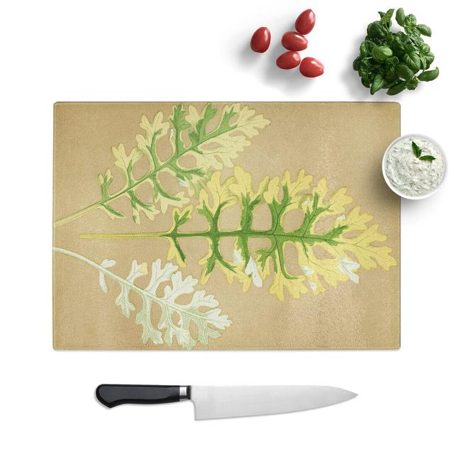 Glass Leaf Illustration by Benjamin Fawcett Chopping Board East Urban Home Size: 28.5 cm W x 20 cm L on Productcaster.