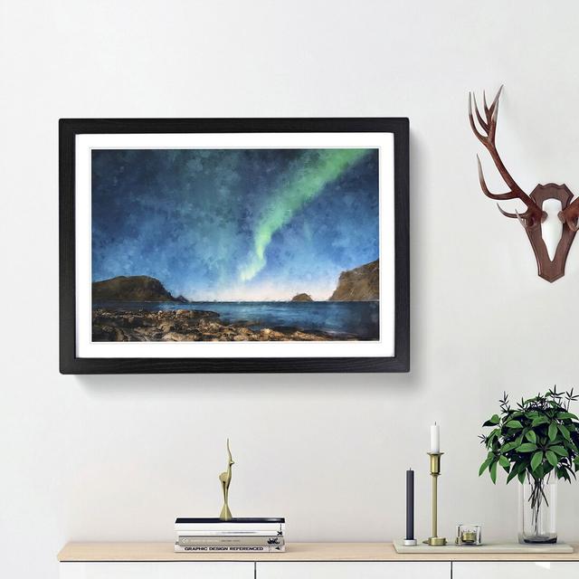 Northern Lights in Iceland - Picture Frame Graphic Art Print on MDF East Urban Home Frame Option: Black Framed, Size: 24cm H x 33cm W x 2cm D on Productcaster.