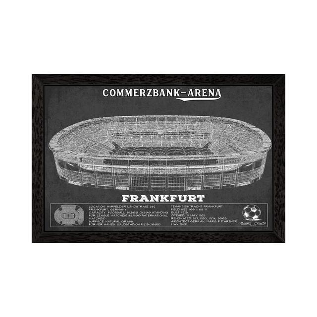 Frankfurt Commerzbank Arena - Print on Canvas East Urban Home Size: 101.6cm H x 152.4cm W x 3.81cm D, Format: Black Floater Framed on Productcaster.