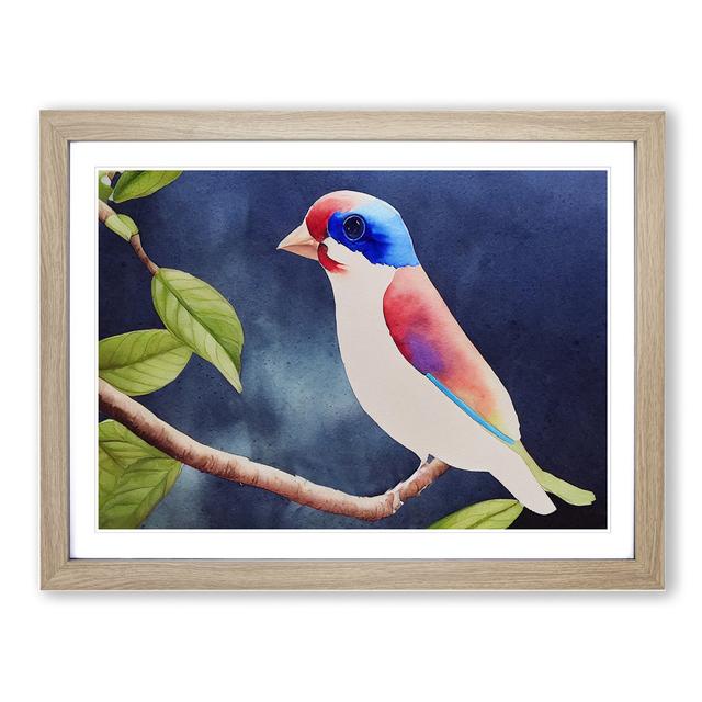 Grand Watercolour Bird - Single Picture Frame Print Marlow Home Co. Format: Oak Framed, Size: 46cm H x 64cm W x 2cm D on Productcaster.