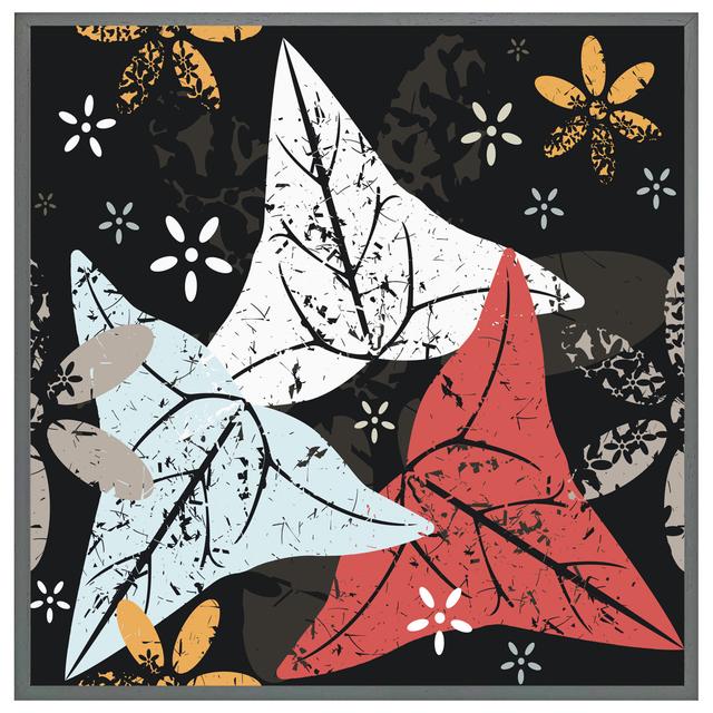 Lenzburg Leaves And Flowers. Autumn Pattern - Single Picture Frame Print ClassicLiving Size: 51cm H x 51cm W x 4cm D, Format: Grey Framed on Productcaster.