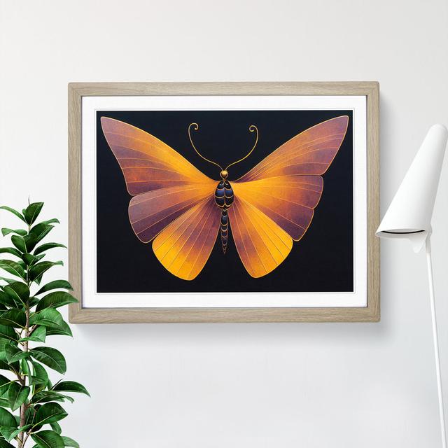 Enticing Butterfly - Picture Frame Graphic Art Brambly Cottage Size: 34cm H x 46cm W x 2cm D, Frame Colour: Oak on Productcaster.