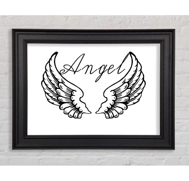 Angel Wings 4 Framed Print Happy Larry Size: 84.1cm H x 142.2cm W, Colour: White on Productcaster.