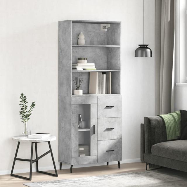 Vidaxl Highboard 69.5X34x180 Cm Engineered Wood 27 ModernMoments Farbe: Betongrau on Productcaster.