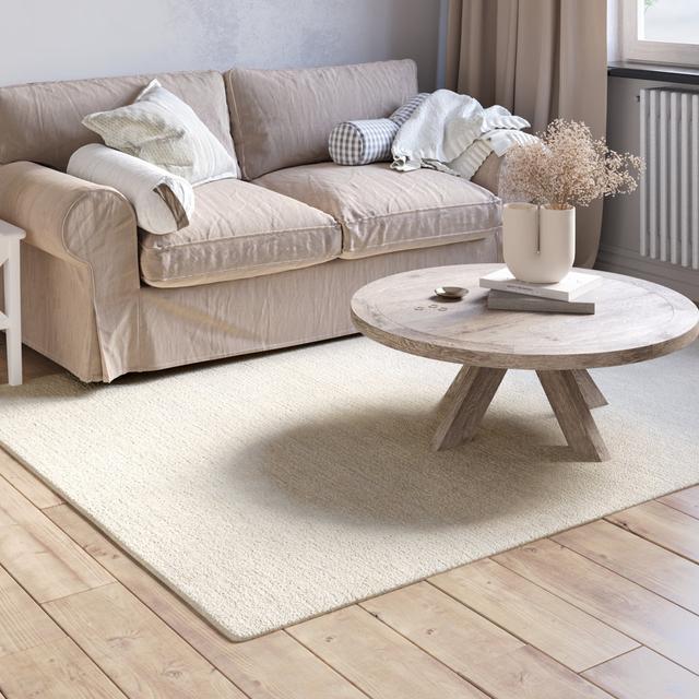 Paradise Solid Colour Hand Woven Cream Area Rug Brayden Studio Rug Size: Rectangular 140 x 200cm on Productcaster.