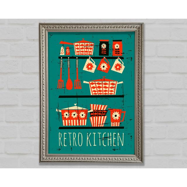 Retro Kitchen 2 Framed Print Happy Larry Size: 141.4cm H x 100cm W x 3cm D on Productcaster.