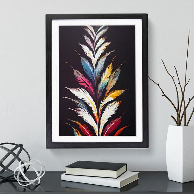 Feather of Colour No.2 - Picture Frame Painting Latitude Vive Frame Colour: Black, Size: 34cm H x 25cm W x 2cm D on Productcaster.