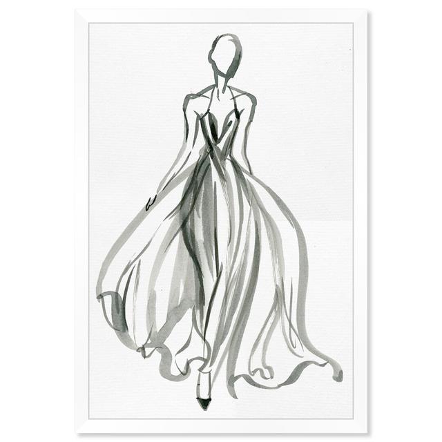 Elegant Dress Ink IV - Graphic Art Print East Urban Home Size: 81cm H x 119cm W x 1.27cm D, Format: Picture Frame on Productcaster.