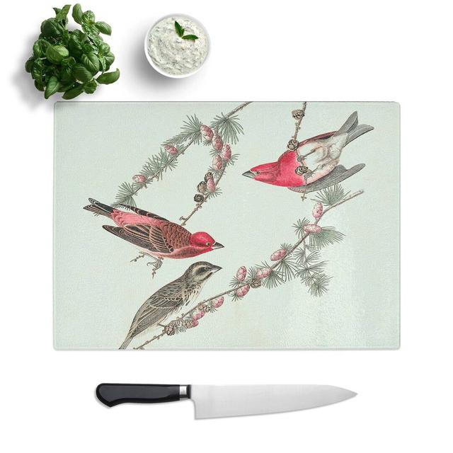 Tempered Glass Finch Birds by John James Audubon Chopping Board East Urban Home Size: 39 cm W x 28.5 cm L on Productcaster.