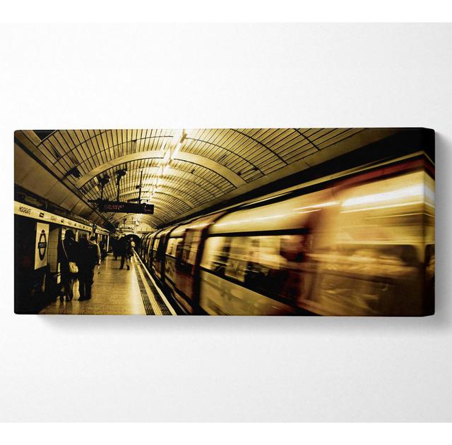 London Underground Tube - Wrapped Canvas Art Prints Ebern Designs Size: 50.8cm H x 121.9cm W on Productcaster.